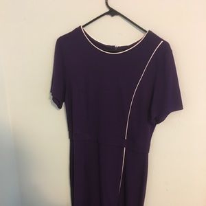 Pretty Purple Color Block Slim Pencil Dress